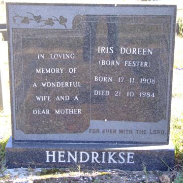 HENDRIKSE Iris Doreen nee FESTER 1908-1984