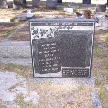 HENCHIE Mary nee GALLIAS 1912-1970