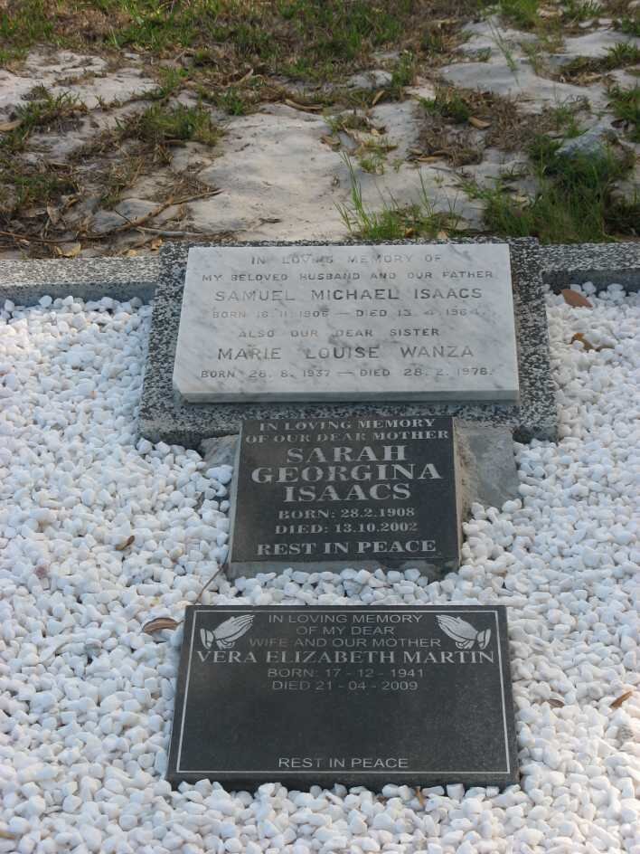 ISAACS Samuel Michael 190?-1964 &amp; Sarah Georgina 1908-2002 :: WANZA Marie Louise 1937-197?