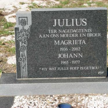JULIUS Magrieta 1936-2002 :: JULIUS Johann 1965-1977