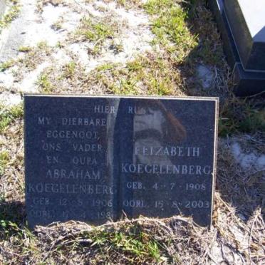 KOEGELENBERG Abraham 1906-198? &amp; Elizabeth 1908-2003