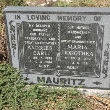 MAURITZ Andries Carl 1899-1984 &amp; Maria Dorothea 1897-1991
