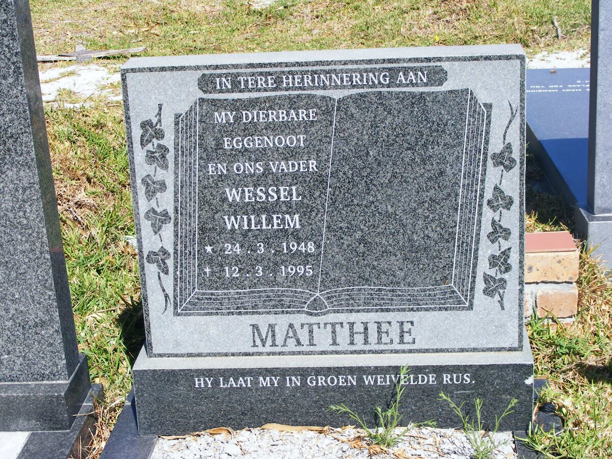 MATTHEE Wessel Willem 1948-1995