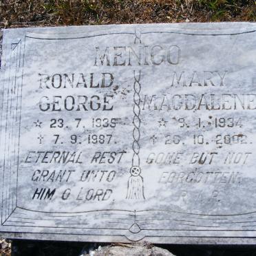 MENIGO Ronald George 1935-1987 &amp; Mary Magdalene 1934-2002
