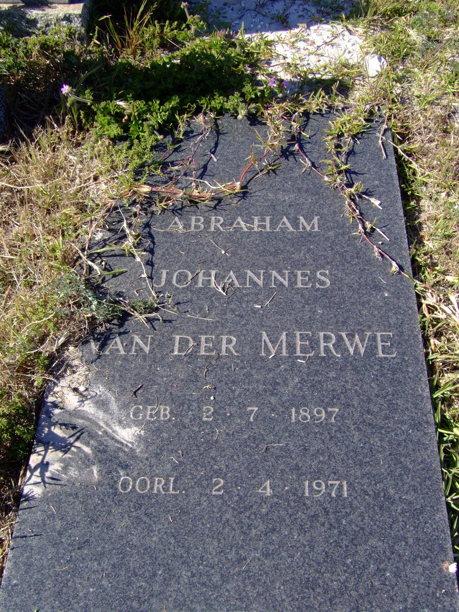 MERWE Abraham Johannes, van der 1897-1971