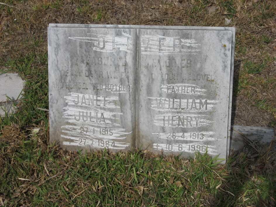 OLIVER William Henry 1913-1996 &amp; Janet Julia 1915-1984