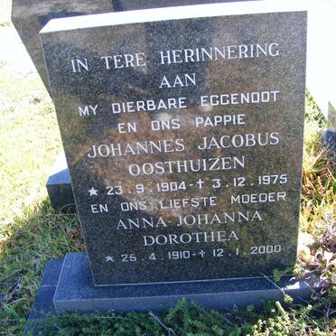 OOSTHUIZEN Johannes Jacobus 1904-1975 &amp; Anna Johanna Dorothea 1910-2000