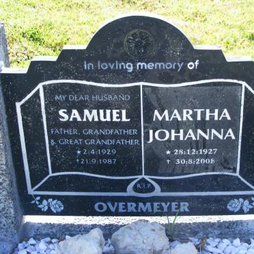 OVERMEYER Samuel 1929-1987 &amp; Martha Johanna 1927-2008