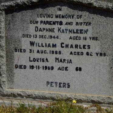 PETERS William Charles -1965 &amp; Louisa Maria -1969