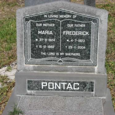PONTAC Frederick 1923-2004 &amp; Maria 1924-1992