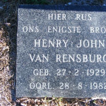 RENSBURG Henry John, van 1929-1982