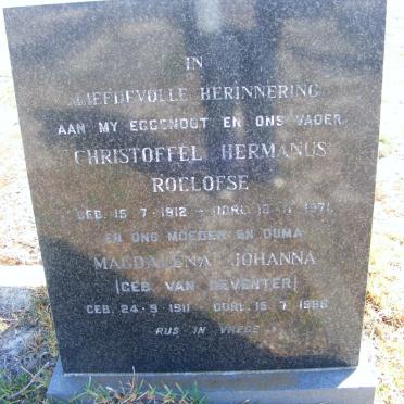 ROELOFSE Christoffel Hermanus 1912-1971 &amp; Magdalena Johanna VAN DEVENTER 1911-19??