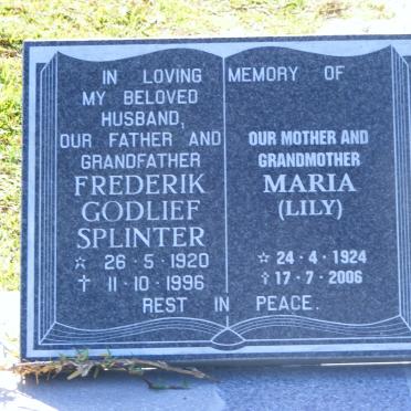 SPLINTER Frederik Godlief 1920-1996 &amp; Maria 1924-2006