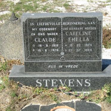 STEVENS Claude 1916-1978 &amp; Careline Emelia 1924-1994