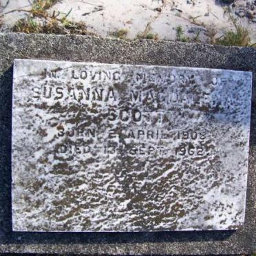 SCOTT Susanna Magdalena 1908-1962