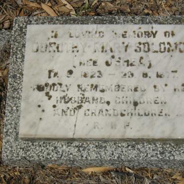 SOLOMON Dorothy Mary nee OSHEA 1823-1877