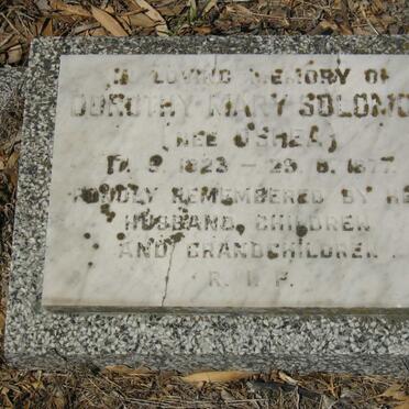 SOLOMON Dorothy Mary nee OSHEA 1823-1877