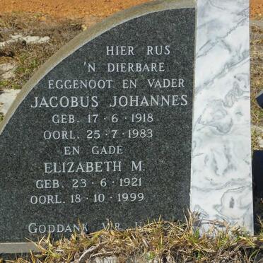 VERMEULEN Jacobus Johannes 1918-1983 &amp; Elizabeth M. 1921-1999