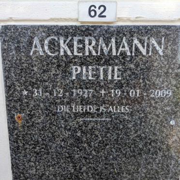 ACKERMANN Pietie 1927-2009