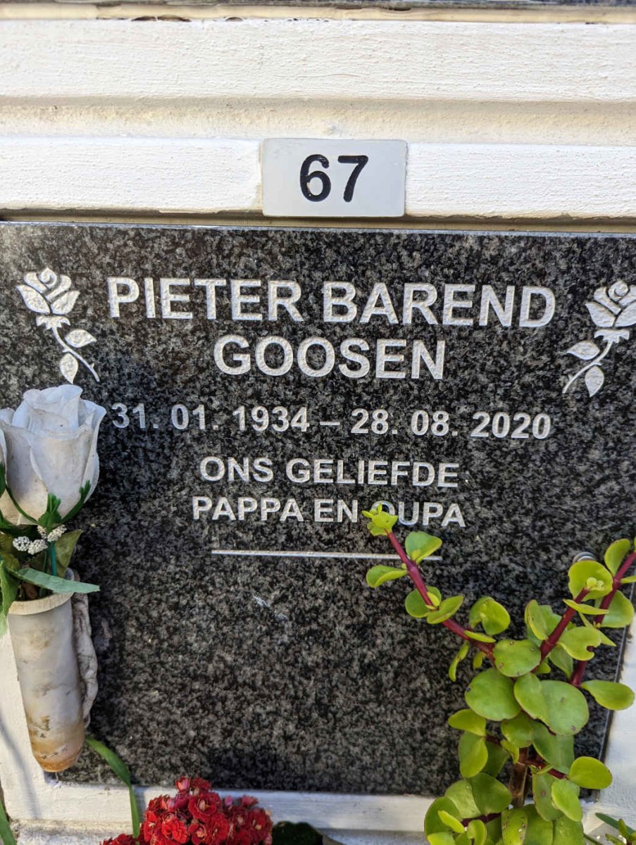 GOOSEN Pieter Barend 1934-2020