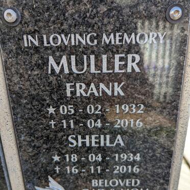 MULLER Frank 1932-2016 &amp; Sheila 1934-2016