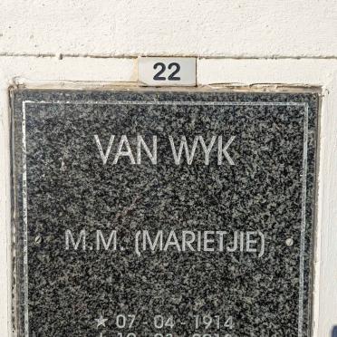 WYK M.M., van 1914-2013