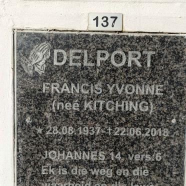 DELPORT Francis Yvonne nee KITCHING 1937-2018