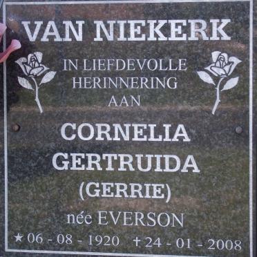 NIEKERK Cornelia Gertruida, van nee EVERSON 1920-2008