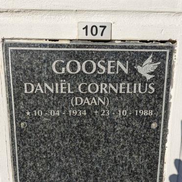 GOOSEN Daniel Cornelius 1934-1988