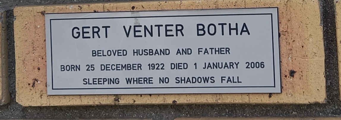 BOTHA Gert Venter 1922-2006