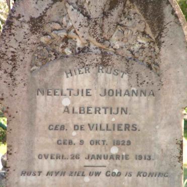 ALBERTIJN Neeltjie Johanna nee DE VILLIERS 1829 -1913