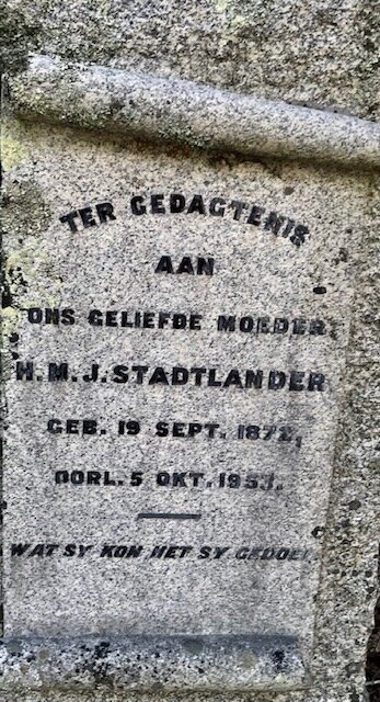 STADTLANDER H.M.J. 1872-1953