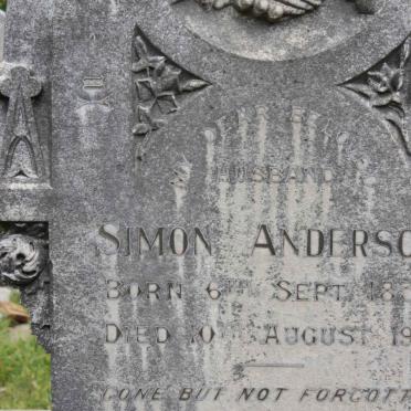 ANDERSON Simon 1836-1913 &amp; Cornelia E.J. 1839-1916