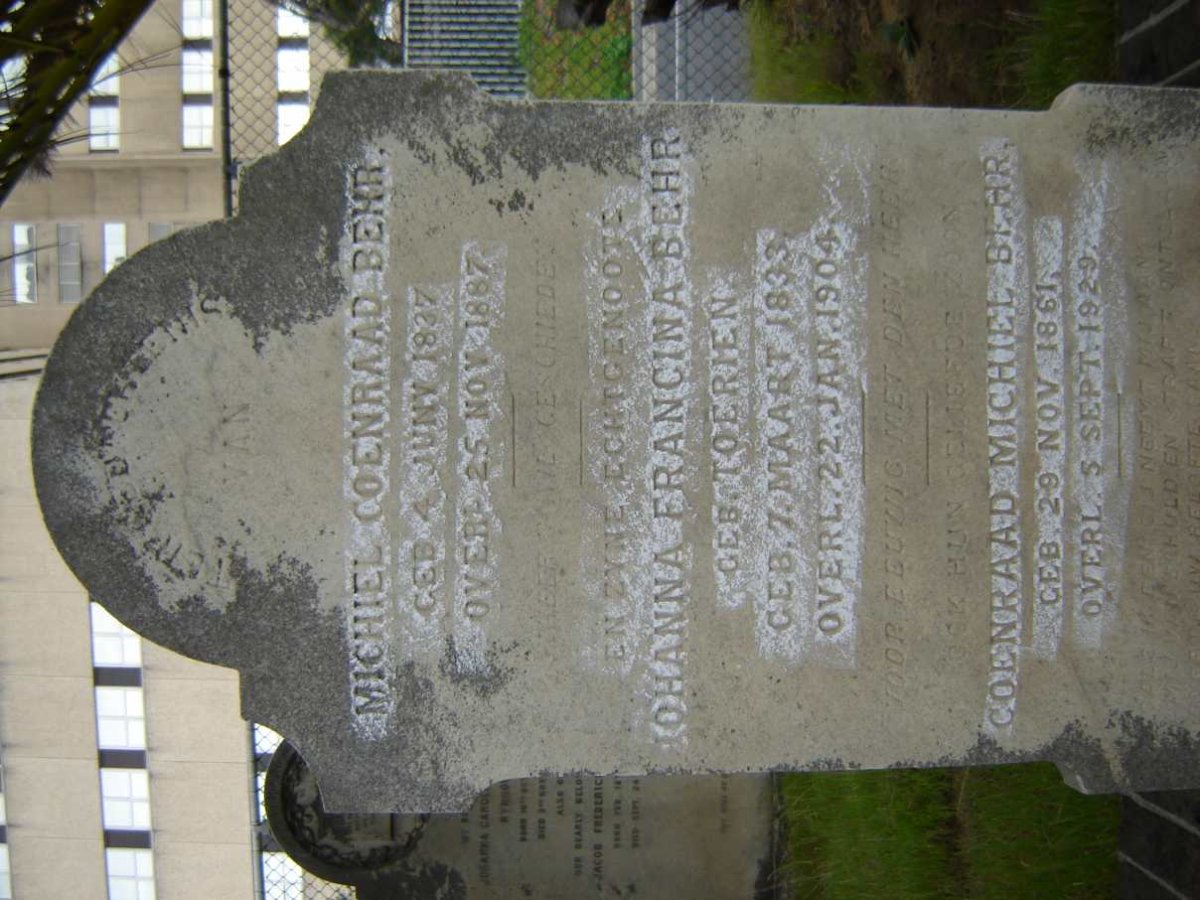 BEHR Michiel Coenraad 1837-1887 &amp; Johanna Francina TOERIEN 1833-1904 :: BEHR Coenraad Michiel 1861-1929