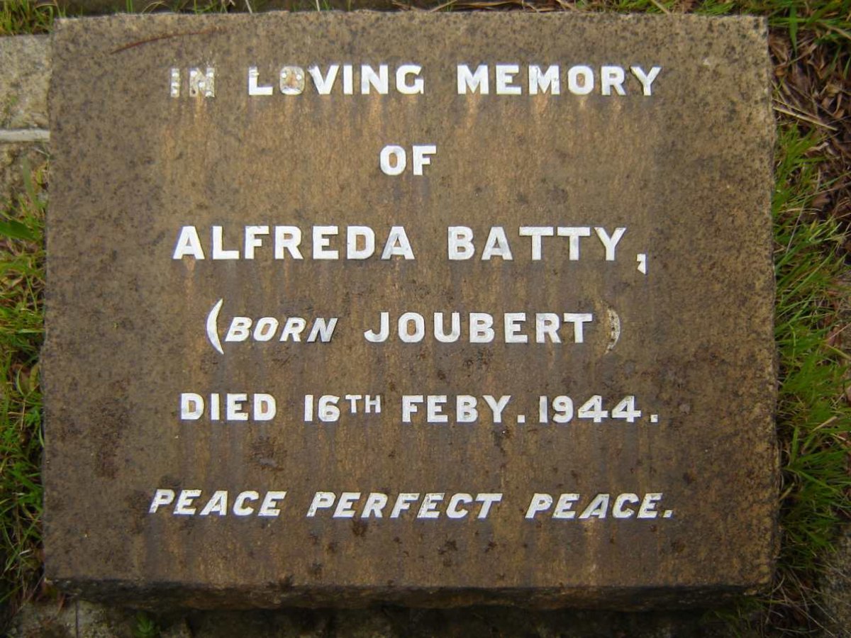 BATTY Alfreda nee JOUBERT -1944