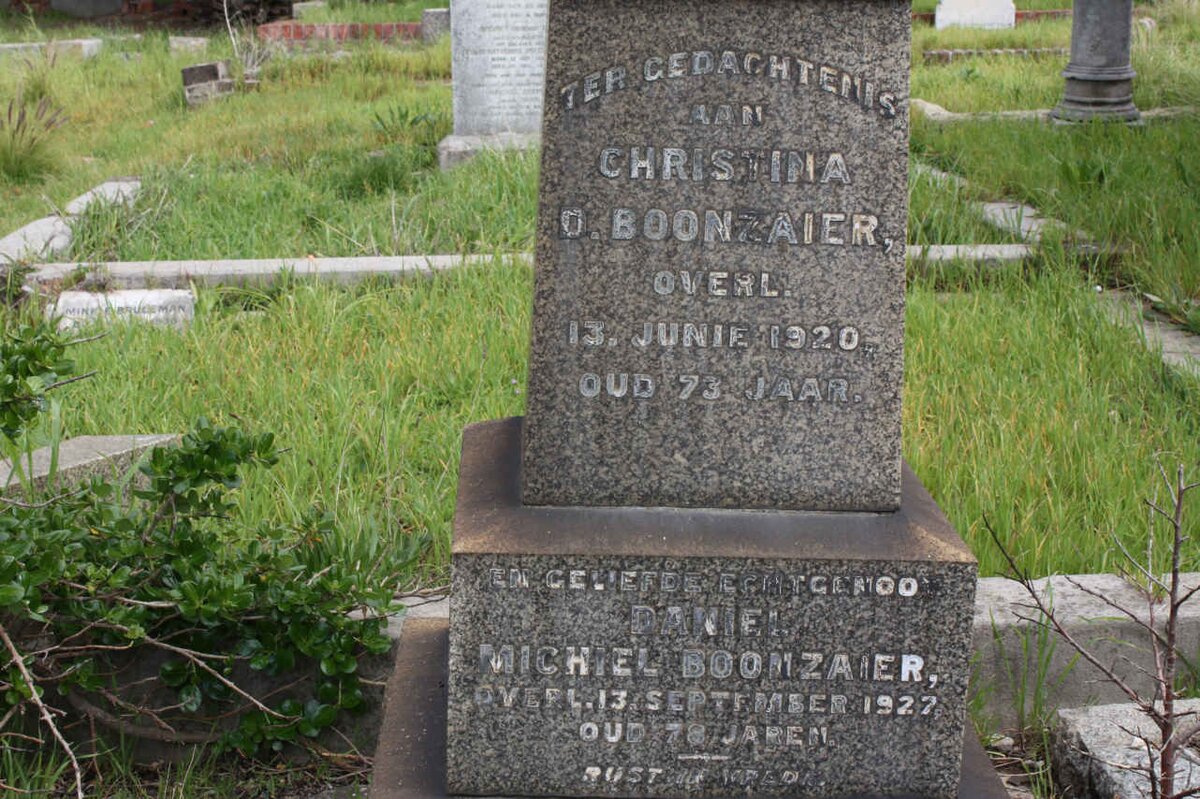 BOONZAIER Daniel Michiel -1927 &amp; Christina O. -1920