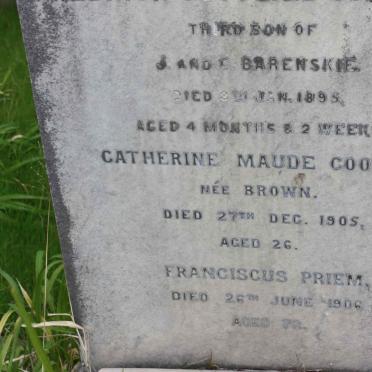 BARENSKIE Catherine Maude Cootes nee BROWN -1905 :: PRIEM Franciscus -1906