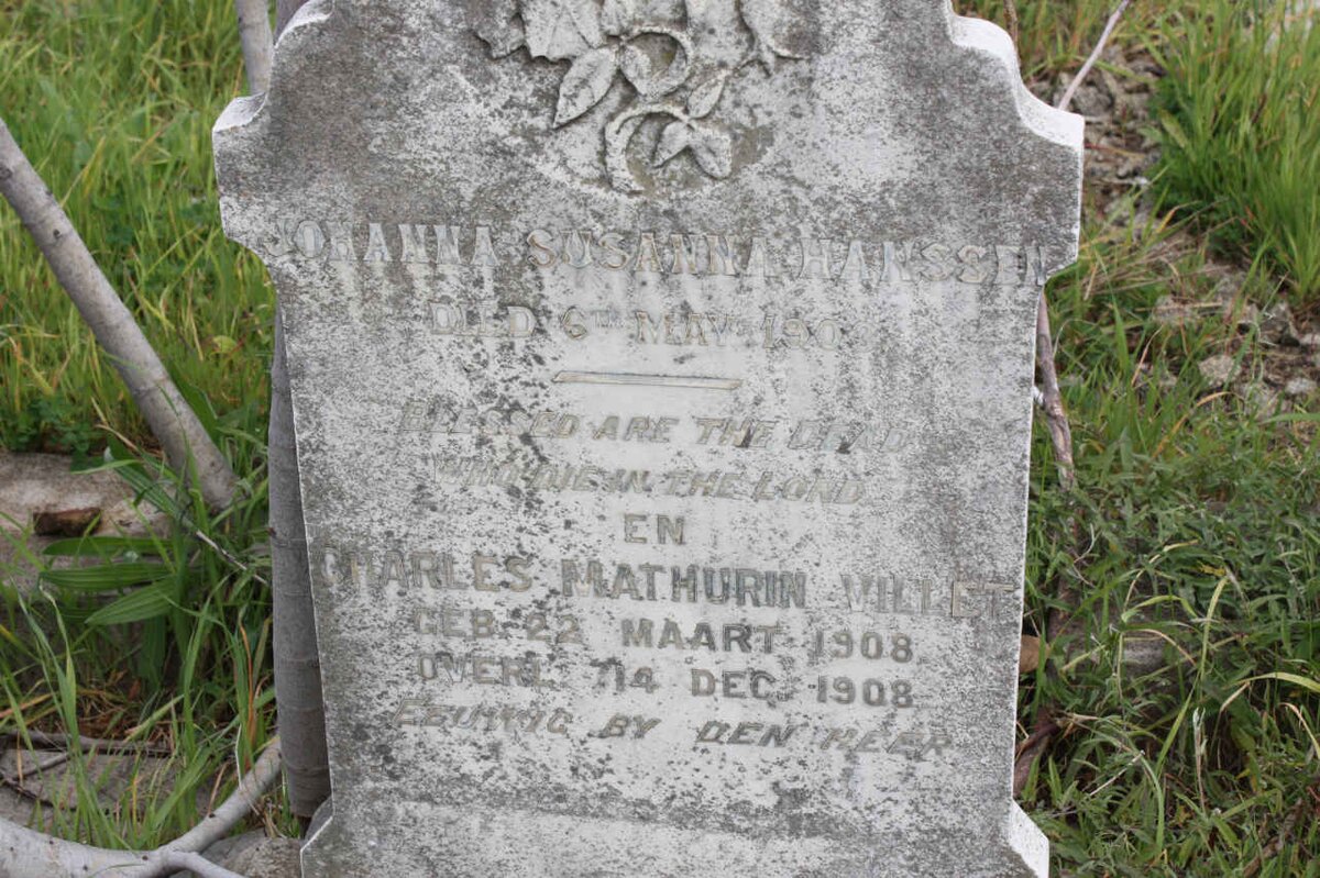 HANSSEN Johanna Susanna -1903 :: VILLET Charles Mathurin 1908-1908