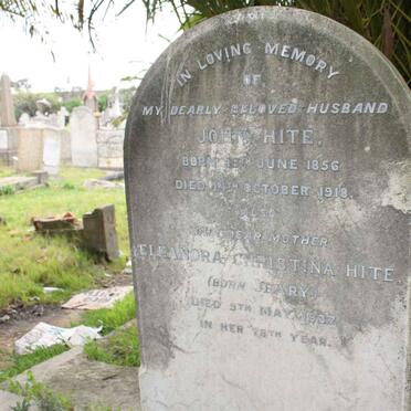 HITE John 1856-1918 &amp; Eleanora Christina JEARY -1937