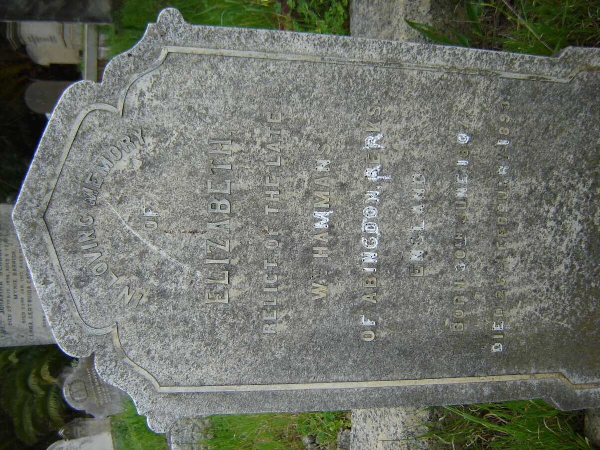 HAMMANS Elizabeth 1807-1893