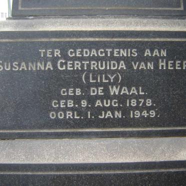 HEERDE Susanna Gertruida, van nee DE WAAL 1878-1949