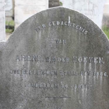 HOEVEN Arend, van der -1886