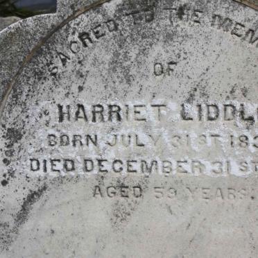 LIDDLE Harriet 1832-1891