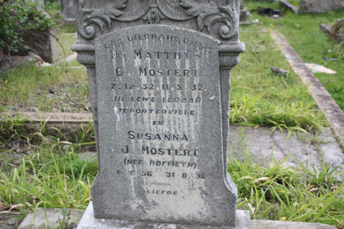 MOSTERT Matthys C. 1852-1932 &amp; Susanna J. HOFMEYR 1856-1931