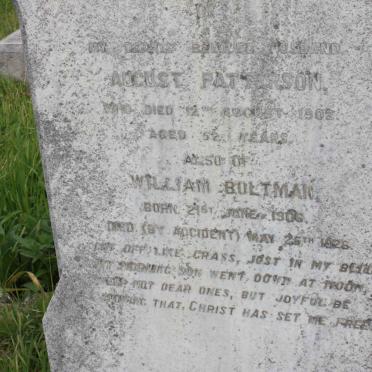 PATTERSON August -1902 :: BOLTMAN William 1906-1926