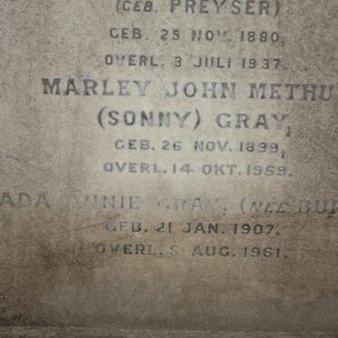 GRAY Marley John Methuen 1899-1959 :: GRAY Ada Annie nee BURNS 1907-1961