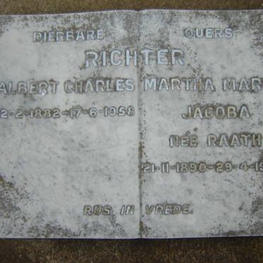 RICHTER Albert Charles 1882-1958 &amp; Martha Maria Jacoba RAATH 1890-195?