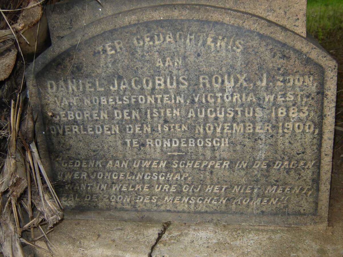 ROUX Daniel Jacobus 1883-1900