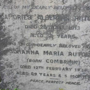 RUTGERS John Henry 1887-1888 :: RUTGER Andries Albertus -1913 &amp; Johanna Maria COMBRINK -1932