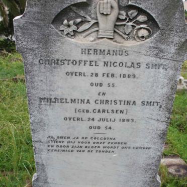 SMIT Hermanus Christoffel Nicolas -1889 &amp; Wilhelmina Christina CARLSEN -1893